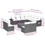 Garden sofa set 12 pieces with black synthetic rattan cushions by , Modular outdoor sofas - Ref: Foro24-3224621, Price: 653,1...