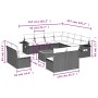 Gartensofa-Set 12-teilig mit schwarzen synthetischen Rattankissen von , Modulare Sofas für den Außenbereich - Ref: Foro24-322...
