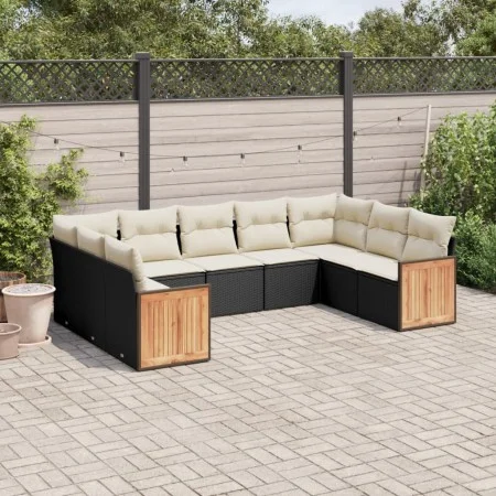 8-piece garden sofa set and black synthetic rattan cushions by , Garden sets - Ref: Foro24-3227953, Price: 536,30 €, Discount: %
