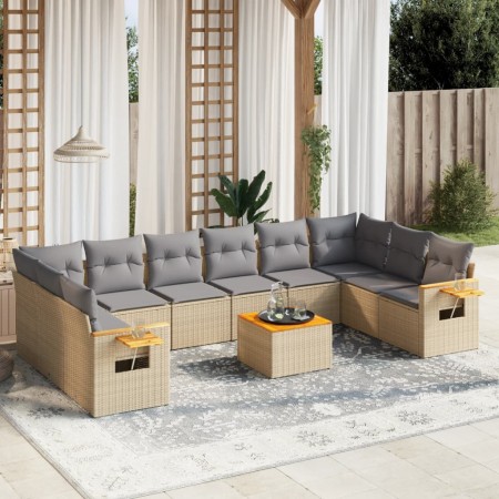 11-teiliges Gartensofa-Set mit beigen synthetischen Rattankissen von , Gartensets - Ref: Foro24-3227172, Preis: 679,94 €, Rab...