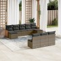 10-piece garden sofa set with gray synthetic rattan cushions by , Garden sets - Ref: Foro24-3228069, Price: 536,93 €, Discoun...
