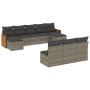 10-piece garden sofa set with gray synthetic rattan cushions by , Garden sets - Ref: Foro24-3228069, Price: 536,93 €, Discoun...