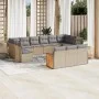 Garden sofa and cushion set 13 pieces beige synthetic rattan by , Garden sets - Ref: Foro24-3228138, Price: 841,14 €, Discoun...