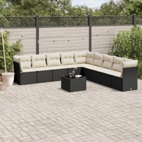 Garden sofa set 10 pieces with black synthetic rattan cushions by , Garden sets - Ref: Foro24-3217786, Price: 583,53 €, Disco...
