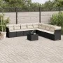 Garden sofa set 10 pieces with black synthetic rattan cushions by , Garden sets - Ref: Foro24-3217786, Price: 583,53 €, Disco...