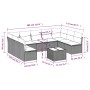 Garden sofa set 10 pieces with black synthetic rattan cushions by , Garden sets - Ref: Foro24-3218076, Price: 519,67 €, Disco...