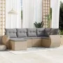 Garden sofa set with cushions 6 pieces beige synthetic rattan by , Garden sets - Ref: Foro24-3253996, Price: 420,11 €, Discou...