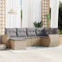Gartensofa-Set mit Kissen, 6-teilig, beiges synthetisches Rattan von , Gartensets - Ref: Foro24-3253996, Preis: 427,59 €, Rab...