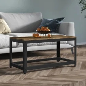 Mesita de centro MDF y hierro marrón oscuro y negro 90x45x45 cm de vidaXL, Mesas de centro - Ref: Foro24-286082, Precio: 68,6...
