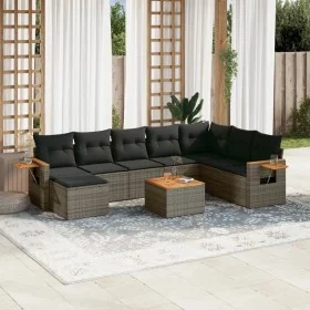 9-piece garden furniture set and gray synthetic rattan cushions by , Garden sets - Ref: Foro24-3227096, Price: 523,40 €, Disc...