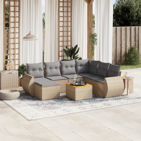 Gartensofa-Set mit beigen Kissen 8 Stück PE-Rattan von , Gartensets - Ref: Foro24-3225121, Preis: 484,85 €, Rabatt: %