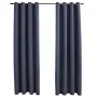 Blackout curtains with metal rings 2 pieces anthracite 140x225 cm by vidaXL, Curtains and curtains - Ref: Foro24-134419, Pric...