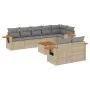9-teiliges Gartensofa-Set mit beigen synthetischen Rattankissen von , Gartensets - Ref: Foro24-3226997, Preis: 601,61 €, Raba...