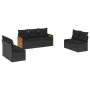 Set de comedor de jardín 7 pzas y cojines ratán sintético negro de , Conjuntos de jardín - Ref: Foro24-3227553, Precio: 428,5...