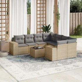 9-piece garden sofa set with beige synthetic rattan cushions by , Modular outdoor sofas - Ref: Foro24-3222358, Price: 575,83 ...