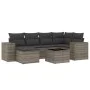 7-piece garden sofa set with gray PE rattan cushions by , Garden sets - Ref: Foro24-3222869, Price: 433,79 €, Discount: %