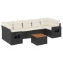 8-teiliges Gartensofa-Set und schwarze synthetische Rattankissen von , Modulare Sofas für den Außenbereich - Ref: Foro24-3224...
