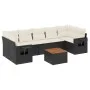 8-teiliges Gartensofa-Set und schwarze synthetische Rattankissen von , Modulare Sofas für den Außenbereich - Ref: Foro24-3224...