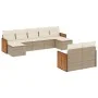 Set de sofás de jardín 9 pzas con cojines ratán sintético beige de , Conjuntos de jardín - Ref: Foro24-3228081, Precio: 601,4...