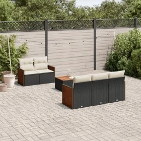 6-piece garden sofa set and black synthetic rattan cushions by , Garden sets - Ref: Foro24-3227463, Price: 380,56 €, Discount: %