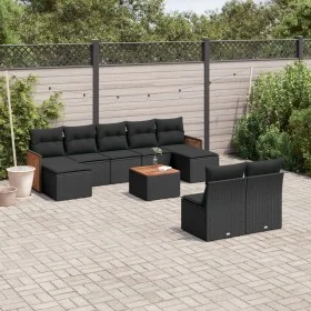 Garden sofa set 10 pieces with black synthetic rattan cushions by , Garden sets - Ref: Foro24-3228057, Price: 552,24 €, Disco...