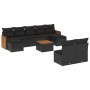 Garden sofa set 10 pieces with black synthetic rattan cushions by , Garden sets - Ref: Foro24-3228057, Price: 542,84 €, Disco...