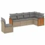 Garden sofa set with cushions 6 pieces beige synthetic rattan by , Garden sets - Ref: Foro24-3227697, Price: 405,02 €, Discou...