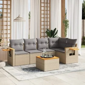 Garden sofa set with cushions 6 pieces beige synthetic rattan by , Garden sets - Ref: Foro24-3226794, Price: 389,37 €, Discou...