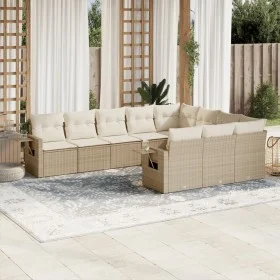 Garden sofa set with beige cushions 10 pieces synthetic rattan by , Garden sets - Ref: Foro24-3220687, Price: 670,36 €, Disco...