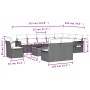 11-teiliges Gartensofa-Set und schwarze synthetische Rattankissen von , Modulare Sofas für den Außenbereich - Ref: Foro24-322...