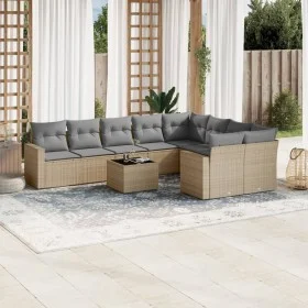 Gartensofa-Set mit beigen Kissen, 10-teilig, synthetisches Rattan von , Gartensets - Ref: Foro24-3219439, Preis: 606,06 €, Ra...