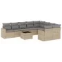 Garden sofa set with beige cushions 10 pieces synthetic rattan by , Garden sets - Ref: Foro24-3219439, Price: 606,06 €, Disco...