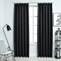Blackout curtains with hooks 2 pieces black 140x225 cm by vidaXL, Curtains and curtains - Ref: Foro24-134415, Price: 37,99 €,...