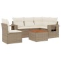 Garden sofa set with cushions 6 pieces beige synthetic rattan by , Modular outdoor sofas - Ref: Foro24-3224567, Price: 398,30...