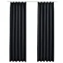 Blackout curtains with hooks 2 pieces black 140x225 cm by vidaXL, Curtains and curtains - Ref: Foro24-134415, Price: 37,99 €,...