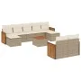 Gartensofa-Set mit beigen Kissen, 10-teilig, synthetisches Rattan von , Gartensets - Ref: Foro24-3228088, Preis: 639,05 €, Ra...
