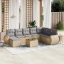 9-piece garden sofa set with beige synthetic rattan cushions by , Garden sets - Ref: Foro24-3225142, Price: 510,12 €, Discoun...