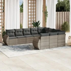 10-piece garden sofa set with gray synthetic rattan cushions by , Modular outdoor sofas - Ref: Foro24-3221889, Price: 615,66 ...