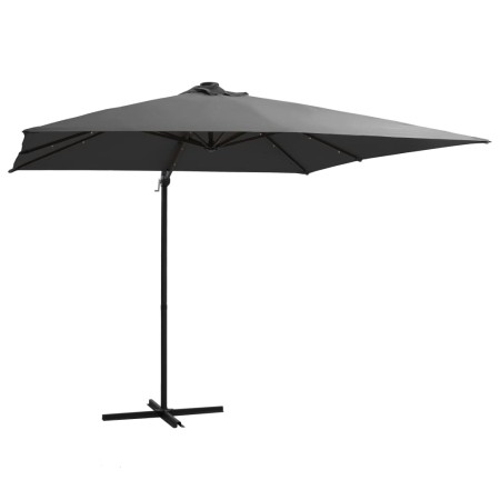 Cantilever umbrella with LED lights and gray steel pole 250x250 cm by vidaXL, Umbrellas - Ref: Foro24-46994, Price: 89,78 €, ...