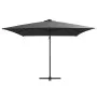 Sombrilla voladiza con luces LED y poste acero gris 250x250 cm de vidaXL, Sombrillas - Ref: Foro24-46994, Precio: 88,87 €, De...