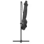 Sombrilla voladiza con luces LED y poste acero gris 250x250 cm de vidaXL, Sombrillas - Ref: Foro24-46994, Precio: 88,87 €, De...