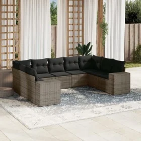 9-piece garden furniture set and gray synthetic rattan cushions by , Garden sets - Ref: Foro24-3222999, Price: 563,61 €, Disc...
