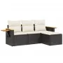 4-piece garden sofa set with black synthetic rattan cushions by , Garden sets - Ref: Foro24-3226742, Price: 249,28 €, Discoun...