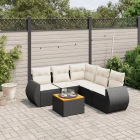 6-teiliges Gartensofa-Set und schwarze synthetische Rattankissen von , Gartensets - Ref: Foro24-3224999, Preis: 386,56 €, Rab...