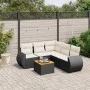 Set de sofás de jardín 6 piezas y cojines ratán sintético negro de , Conjuntos de jardín - Ref: Foro24-3224999, Precio: 386,5...