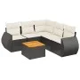 Set de sofás de jardín 6 piezas y cojines ratán sintético negro de , Conjuntos de jardín - Ref: Foro24-3224999, Precio: 386,5...