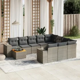 11-piece garden sofa set and gray synthetic rattan cushions by , Garden sets - Ref: Foro24-3225633, Price: 652,83 €, Discount: %