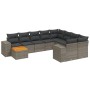 11-piece garden sofa set and gray synthetic rattan cushions by , Garden sets - Ref: Foro24-3225633, Price: 651,27 €, Discount: %
