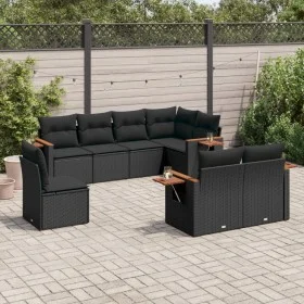 8-teiliges Gartensofa-Set und schwarze synthetische Rattankissen von , Gartensets - Ref: Foro24-3227000, Preis: 603,90 €, Rab...