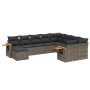 10-piece garden sofa set with gray synthetic rattan cushions by , Garden sets - Ref: Foro24-3259561, Price: 606,51 €, Discoun...